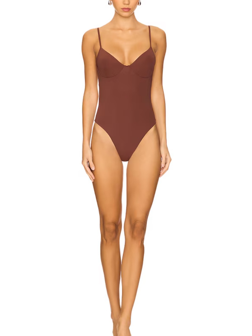 bond-eye Chocolate Brown Scoop One-Piece Swimsuit